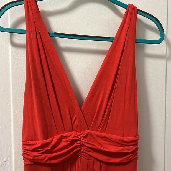Tart v-neck (and v-back) maxi sundress in coral, long - Picture 2 of 5